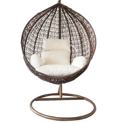 Balcon extérieur jardin salon suspendu fauteuil swing oeuf avec PE Wicker Rattan Design