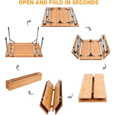 Table à manger de 100*65 cm en bois de métal pliable pour pique-nique pour camping en plein air