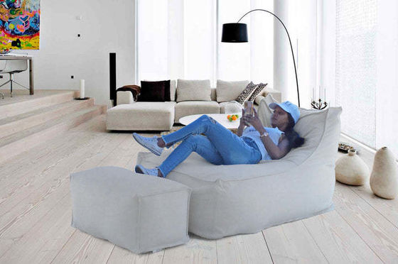 Sofa à sacs de haricots étanches à l'intérieur et à l'extérieur avec remplissage de haricots de 3 à 5 mm et taille de pédale de 30x75x30 cm