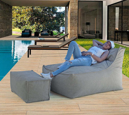 Sofa à sacs de haricots étanches à l'intérieur et à l'extérieur avec remplissage de haricots de 3 à 5 mm et taille de pédale de 30x75x30 cm
