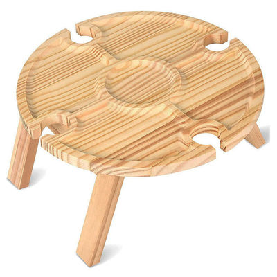Table ronde pliable portable en bois pour camping en plein air Voyage à la plage et pique-nique