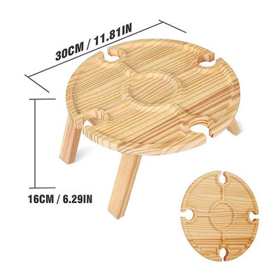 Table ronde pliable portable en bois pour camping en plein air Voyage à la plage et pique-nique