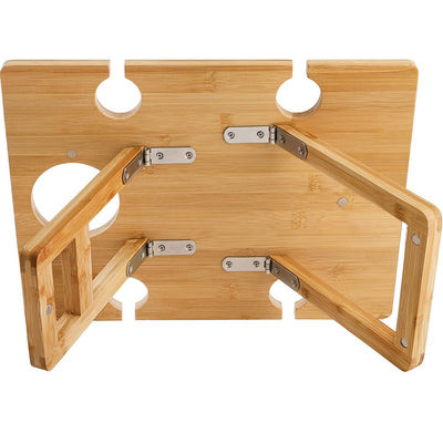 Tableau de pique-nique pliable en bois en bambou pour les collations et le vin