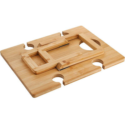 Tableau de pique-nique pliable en bois en bambou pour les collations et le vin