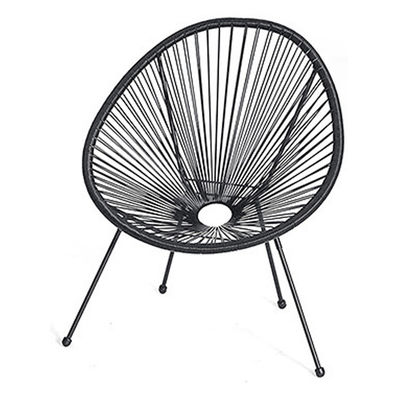 Métal cadre plastique rotin Wicker Acapulco Chaise pour le balcon extérieur