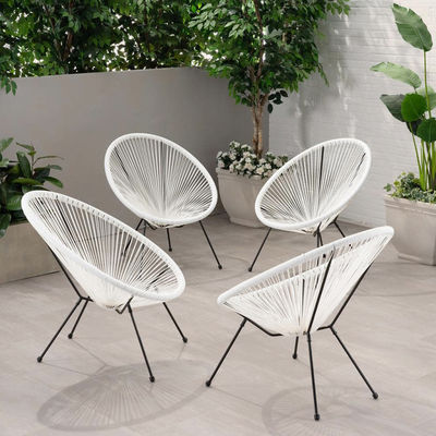 Métal cadre plastique rotin Wicker Acapulco Chaise pour le balcon extérieur