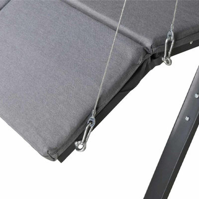 Jardin de patio extérieur 3 places suspendu reculant fauteuil roulant banc de fauteuil avec baldaquin