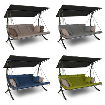 Balcon de jardin piscine de plage hamac 3 places avec fauteuil balançant et coussin