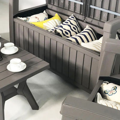 Chaise de rangement en plastique pour patio extérieur jardin balcon parc piscine de plage
