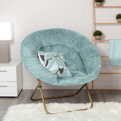 Chaise de lune pliable pour adultes et enfants Faux chaise à soucoupes en fourrure