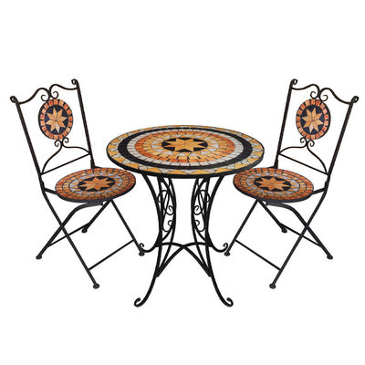 Patio extérieur jardin Bistro cadre en fer Nordique antique 2 places table à manger et chaise