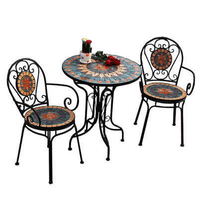 Patio extérieur jardin Bistro cadre en fer Nordique antique 2 places table à manger et chaise