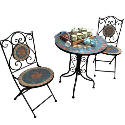 Patio extérieur jardin Bistro cadre en fer Nordique antique 2 places table à manger et chaise