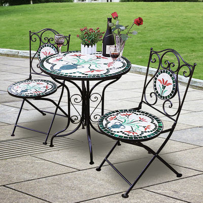 Patio extérieur jardin Bistro cadre en fer Nordique antique 2 places table à manger et chaise