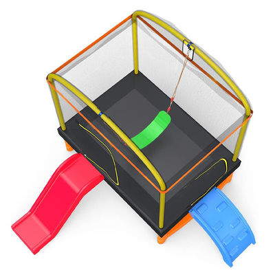 Fitness pour enfants cadre en fer unisexe trampoline extérieure intérieure avec échelle d'escalade et toboggan