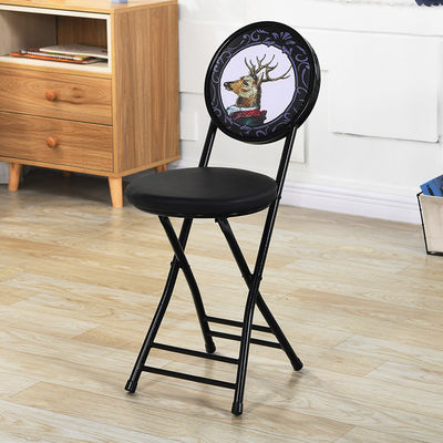 Meubles d'extérieur Portable cadre en métal pliable en cuir fauteuil rond avec coussin