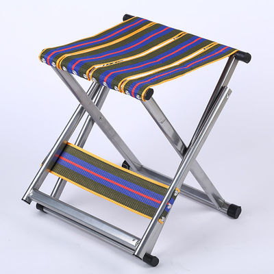 Chaise de camping de pêche en plein air avec dossier portable et tabouret en fer métallique léger