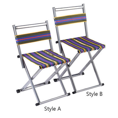 Chaise de camping de pêche en plein air avec dossier portable et tabouret en fer métallique léger