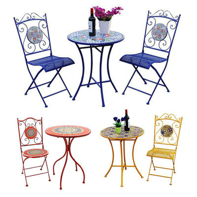 Bistro extérieur européen pour balcon Petite table et chaise de trois pièces jardin