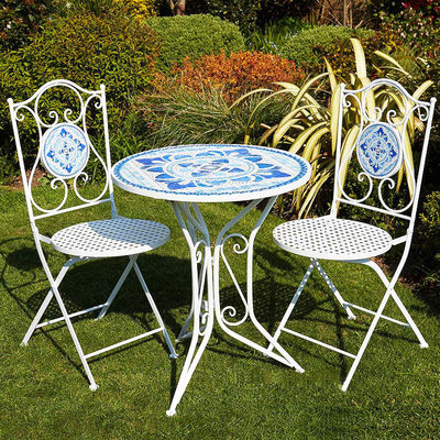 Bistro extérieur européen pour balcon Petite table et chaise de trois pièces jardin