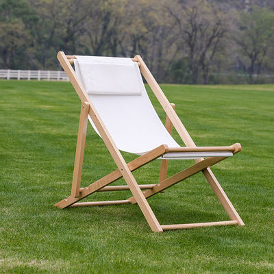 Chaise de salon pliante en bois massif pour jardin extérieur, plage et camping