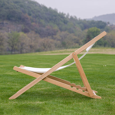 Chaise de salon pliante en bois massif pour jardin extérieur, plage et camping