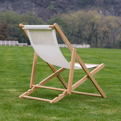 Chaise de salon pliante en bois massif pour jardin extérieur, plage et camping