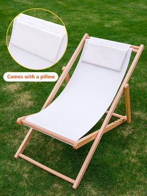 Chaise de salon pliante en bois massif pour jardin extérieur, plage et camping