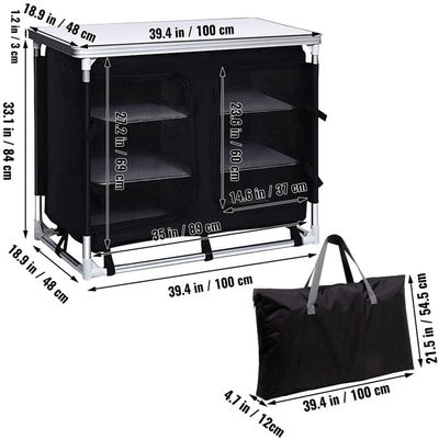 Garde extérieure patio de pique-nique en métal rangement organisateur armoire cuisine camping table de cuisine