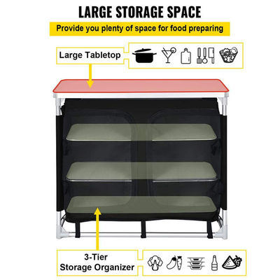 Garde extérieure patio de pique-nique en métal rangement organisateur armoire cuisine camping table de cuisine