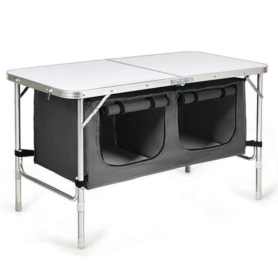 Convient jardin extérieur patio fête événement table de camping avec compartiment de rangement