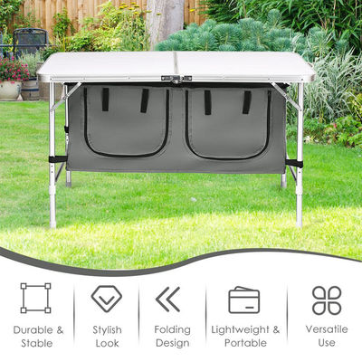 Convient jardin extérieur patio fête événement table de camping avec compartiment de rangement