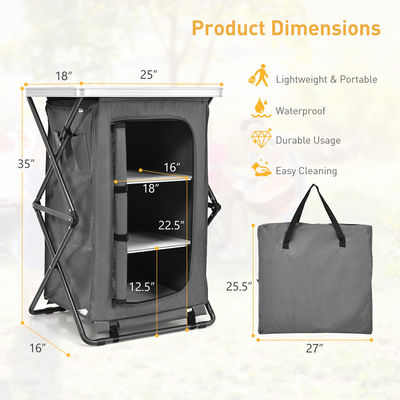 Meubles d'extérieur Table pliable portable pour jardin Camping Armoire de rangement portable