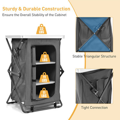 Meubles d'extérieur Table pliable portable pour jardin Camping Armoire de rangement portable