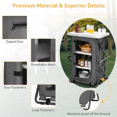 Meubles d'extérieur Table pliable portable pour jardin Camping Armoire de rangement portable