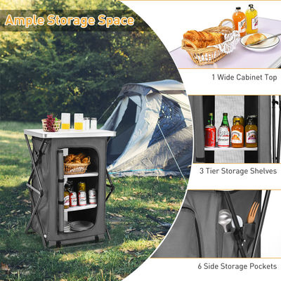 Meubles d'extérieur Table pliable portable pour jardin Camping Armoire de rangement portable