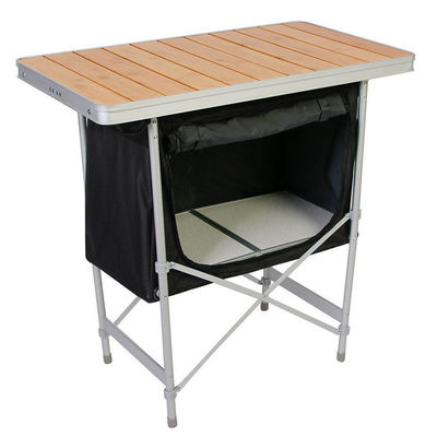 Armoire de rangement de pique-nique légère en bambou pour événement de patio en plein air
