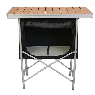 Armoire de rangement de pique-nique légère en bambou pour événement de patio en plein air