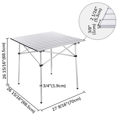 Bordure ou impression de logo Table roulante en aluminium léger pour pique-nique sur la plage
