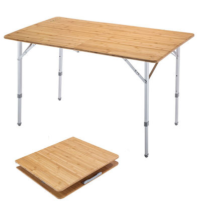 Tableau de table de 120*70 cm de patio de jardin en aluminium de bambou pour pique-nique