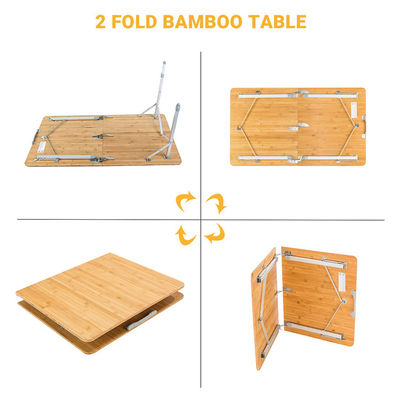 Tableau de table de 120*70 cm de patio de jardin en aluminium de bambou pour pique-nique