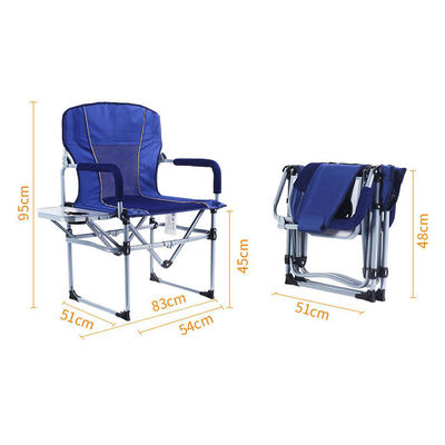Chaise de pêche de camping en plein air avec table de côté légère et portable