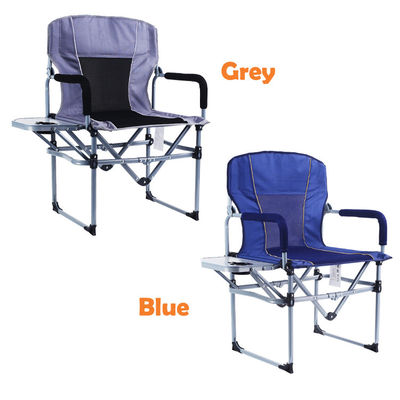 Chaise de pêche de camping en plein air avec table de côté légère et portable
