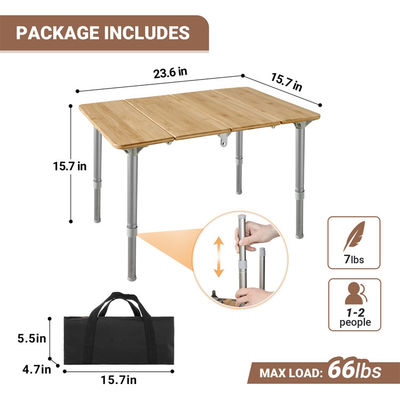 Table à ranger légère et réglable pour le camping et le pique-nique