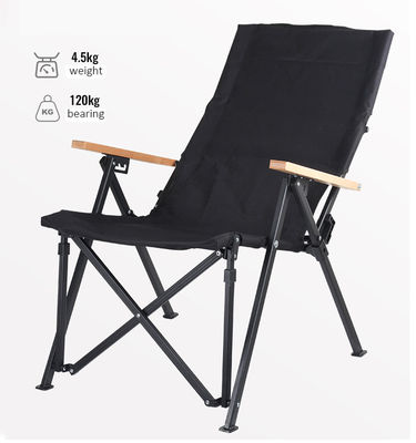 Chaise pliante à dossier réglable en métal à 4 positions pour le camping, la pêche, la randonnée en plein air