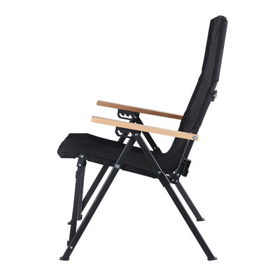 Chaise pliante à dossier réglable en métal à 4 positions pour le camping, la pêche, la randonnée en plein air