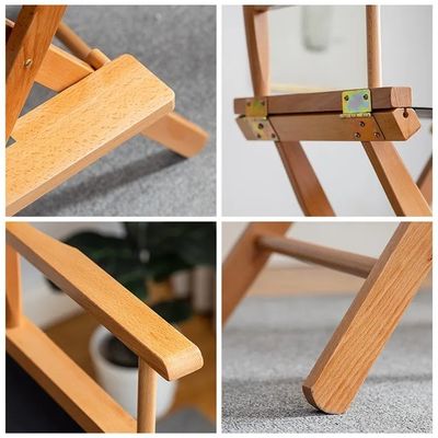 Logo Aucun ou Logo personnalisé Chaise haute en bois pliable pour le camping en extérieur