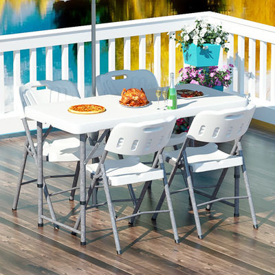 Table à manger pliable en PVC plastique métallique réglable pour les fêtes