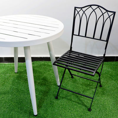 Chaise pliante en fer forgé blanc pour mariage