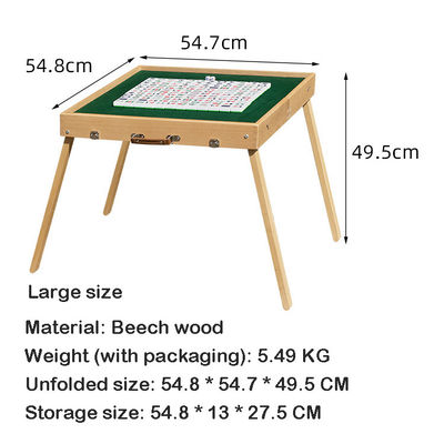 Tableau de Mahjong pliable portable de style bois pour les événements et rassemblements de soirée en plein air